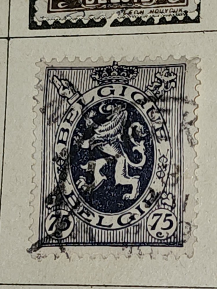 Foreign Belgium 75c Stamp Used - #H90