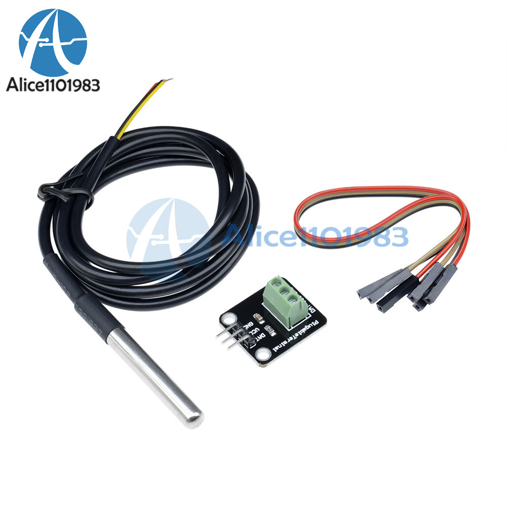 DS18B20 Temperature Sensor Probe WaterProof Plugable Terminal Adapter Module