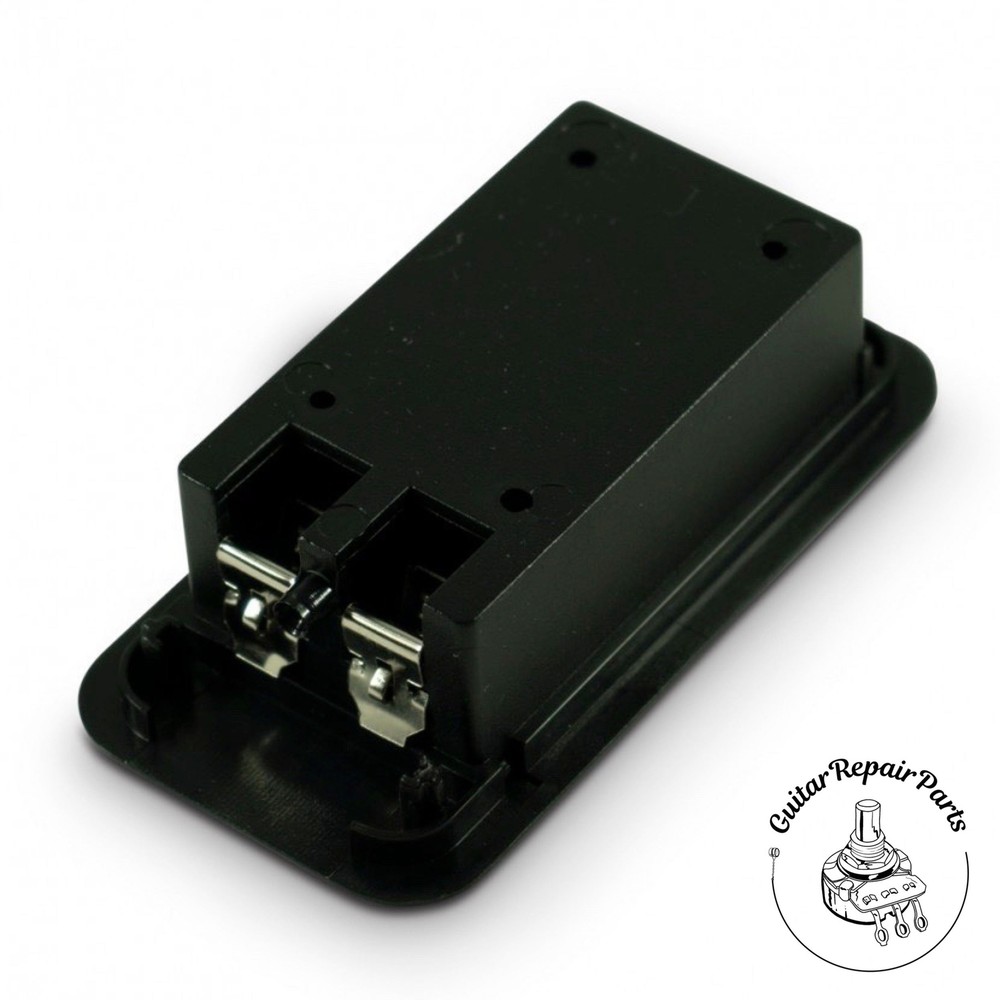 9 Volt Battery Box Compartment, Shallow, Bottom Mount - Black