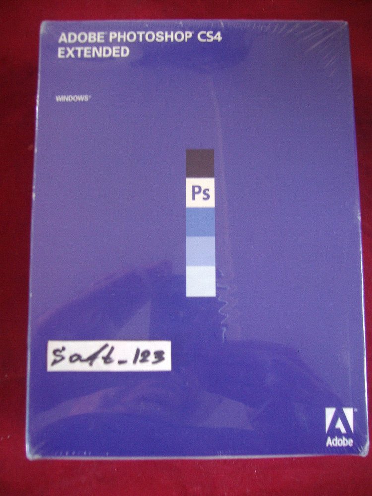 Adobe Photoshop CS4 Extended for Windows Full Retail DVD version=NEW SEALED BOX=