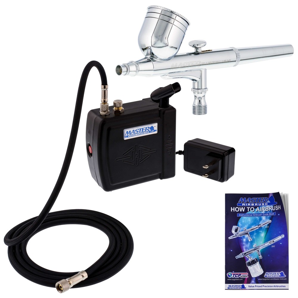 Master Gravity Feed Airbrush Kit with Mini Air Compressor, Hobby Craft Art Cake