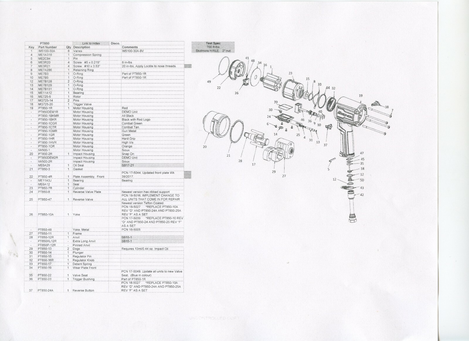 SNAP ON PT850 TUNE UP KIT UPDATED THROTTLE VALVE KIT+NEW GREY HOUSING AS SHOWN