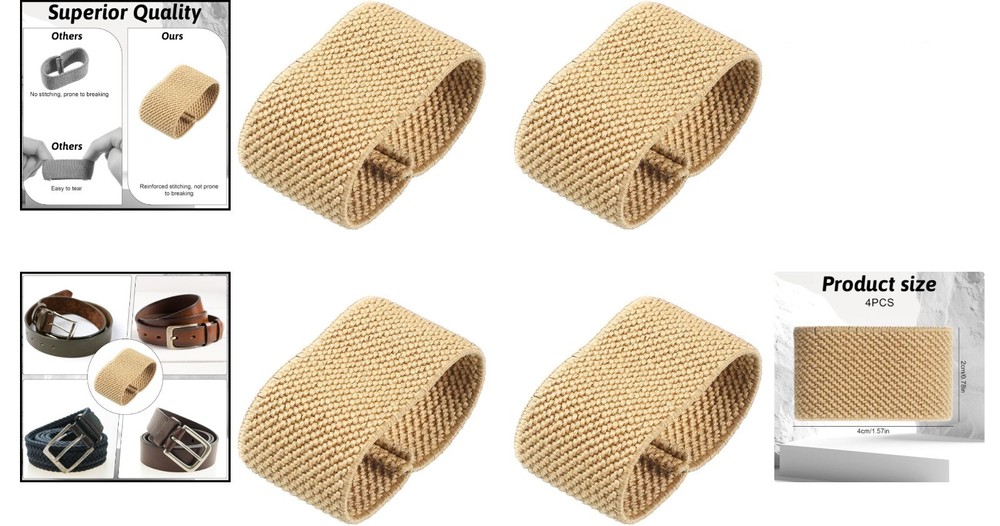 Versatile Elastic Loop Holders - 4 Pack for Securing 1.5" Belts and Straps