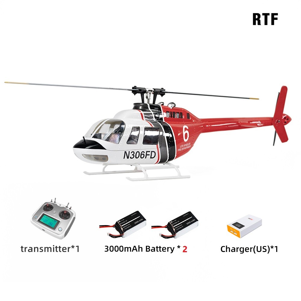 Flywing Bell 206 RC Helicopter RTF 10CH GPS One Key Return ACE Flight Controller