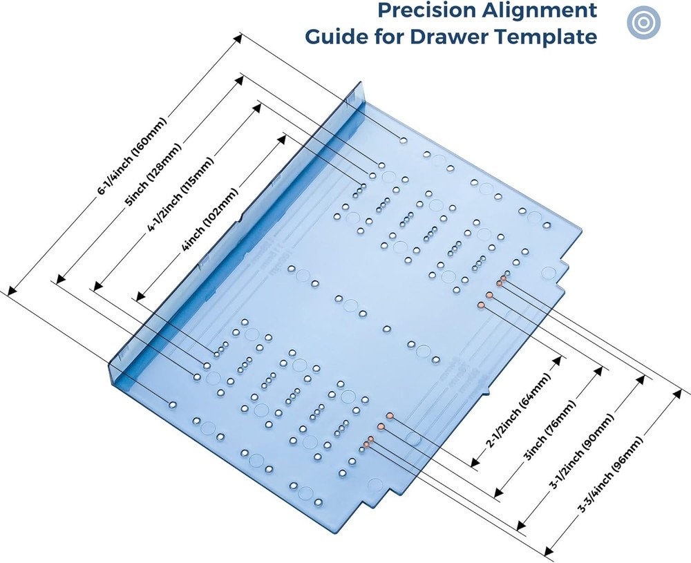 Kitchen Cabinet Pulls Jig Drill Template for Knobs & Handles, Includes Drill Bit