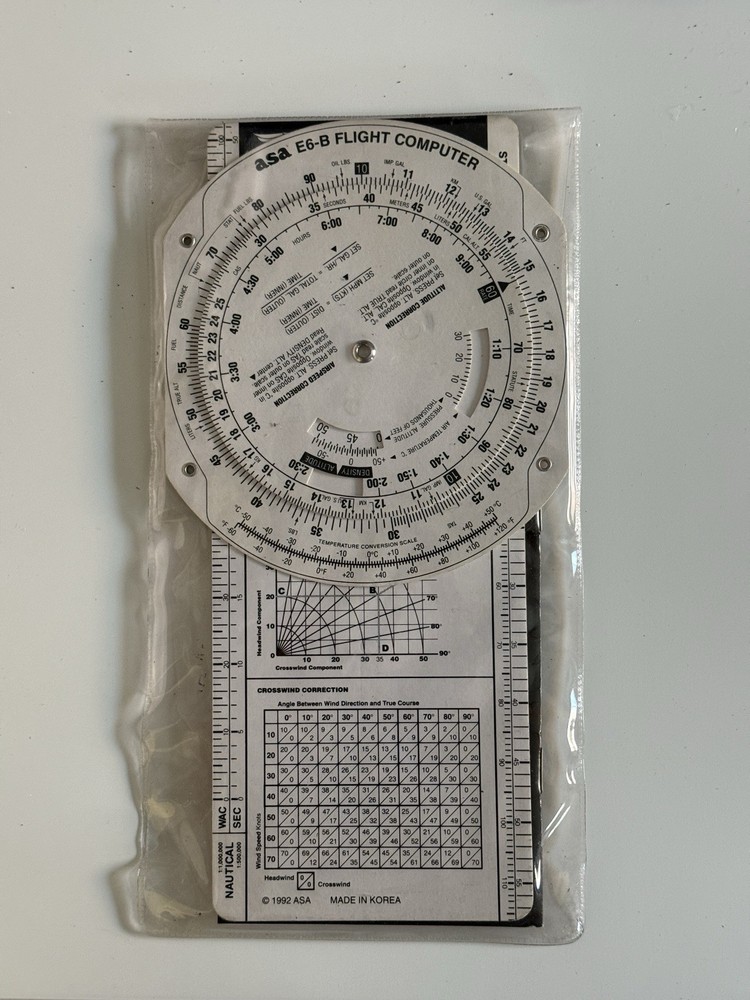 ASA E6-B Aviation Paper Flight Computer With Case And Manual