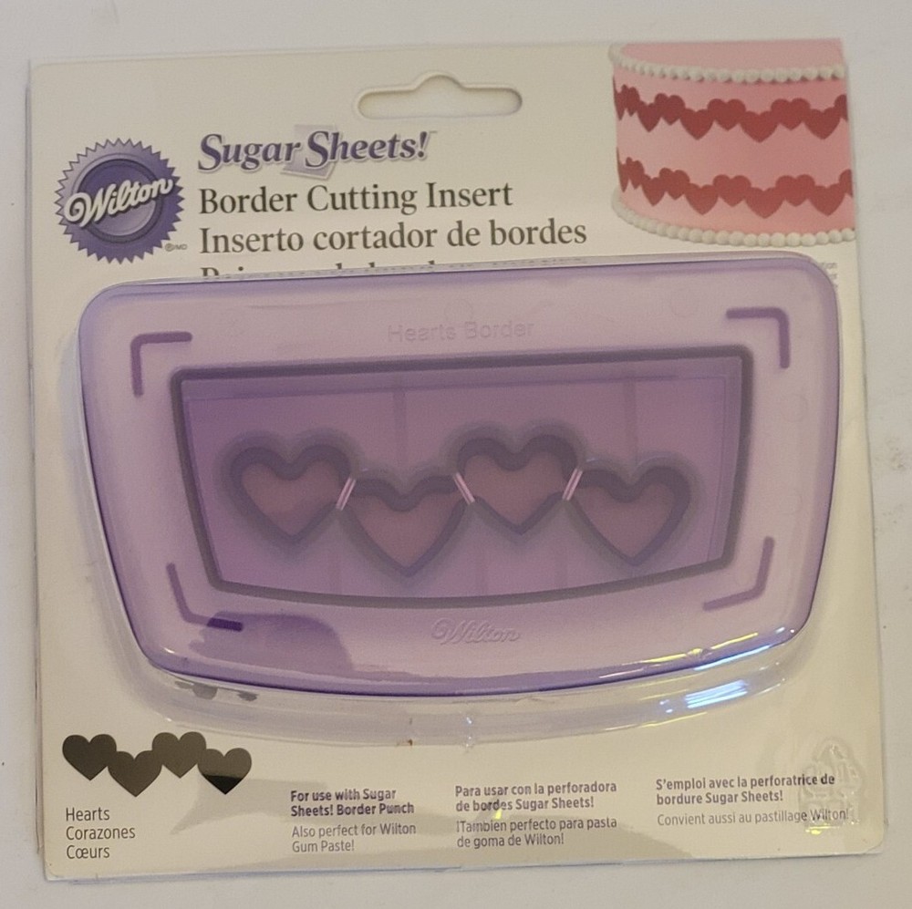 WILTON SUGAR SHEETS! Punch - Cutting Inserts & Border Cutting Inserts HEART NEW