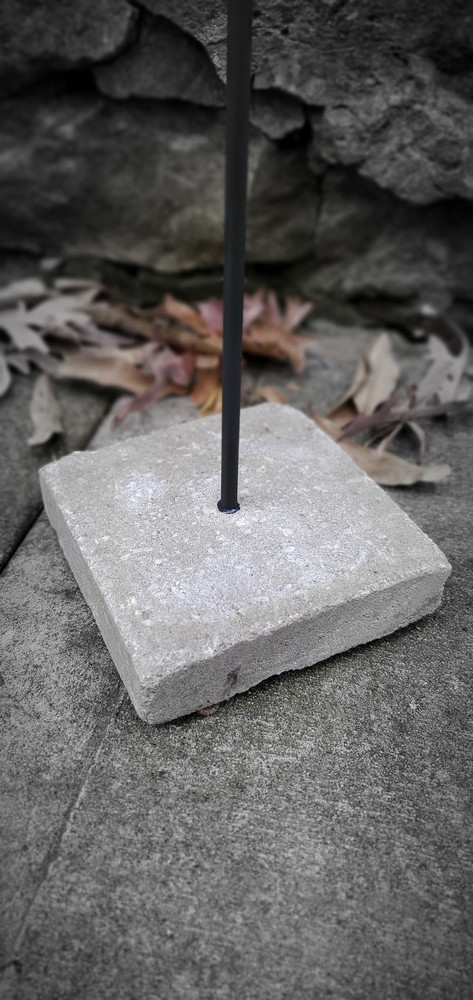 Fireplace Implement Hanger/Post, Firepit, Stone Base Design-Made by Blacksmith