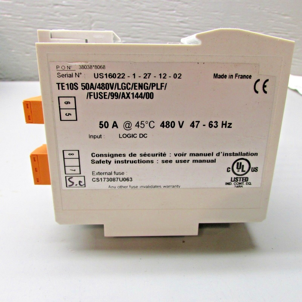 Barber Coleman TE10S Solid State Contactor with PLF 50A 480V