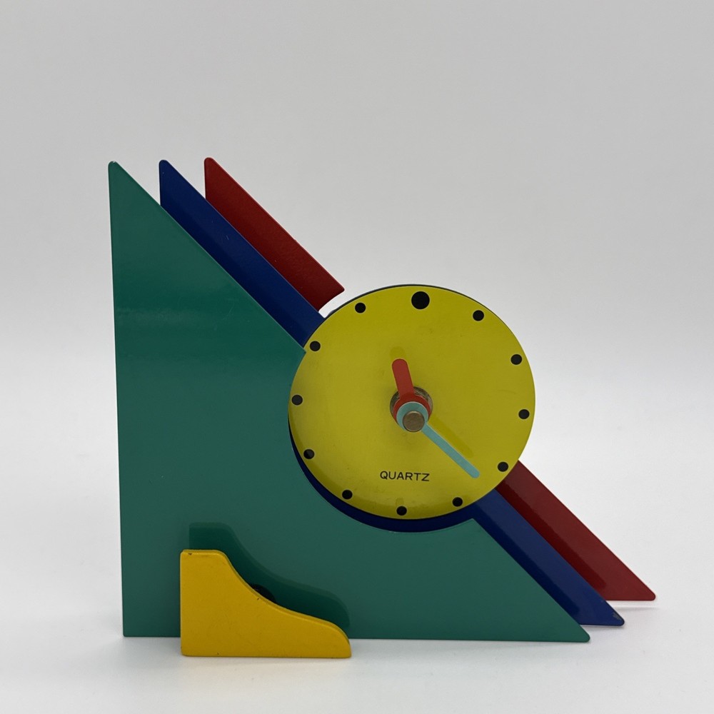 1980s Multicolor Stacked Desk or Mantel Clock does not work check description