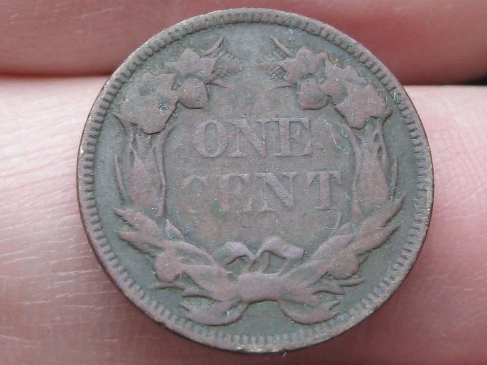 1857 Flying Eagle Penny One Cent- Fine/VF Details