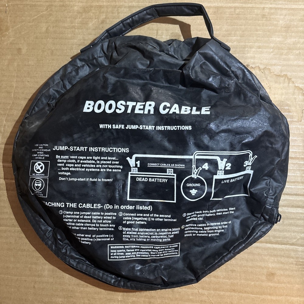 Booster Cable Bag w/ 9ft Jumper Cables works