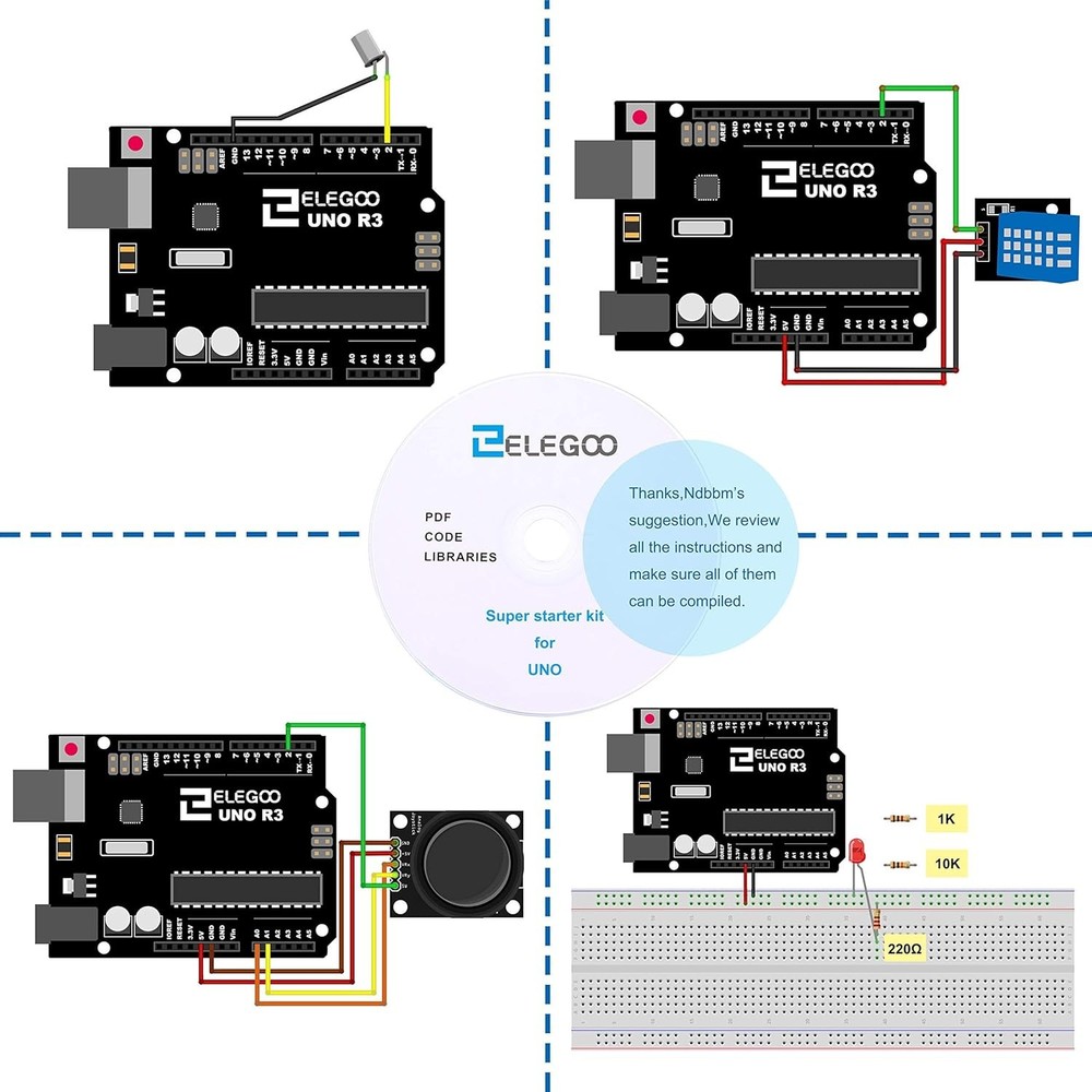 ELEGOO UNO Project Super Starter Kit with Tutorial UNO R3 Board for Arduino IDE