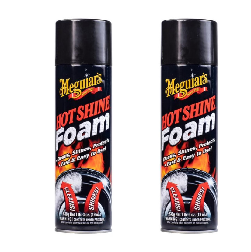 Meguiar's Hot Shine Tire Foam - High Goss Tire Shine that Cleans and Shines 2PK