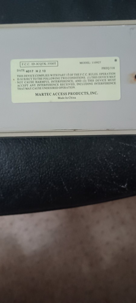 MVP Alllstar outside keypad MODEL 110927
