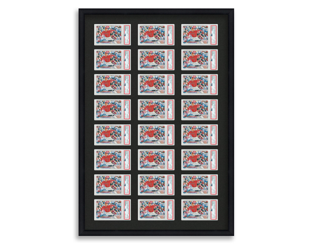 PSA Graded Card Frame Display Holds (24) Slabs Baseball, UV Protection (optional