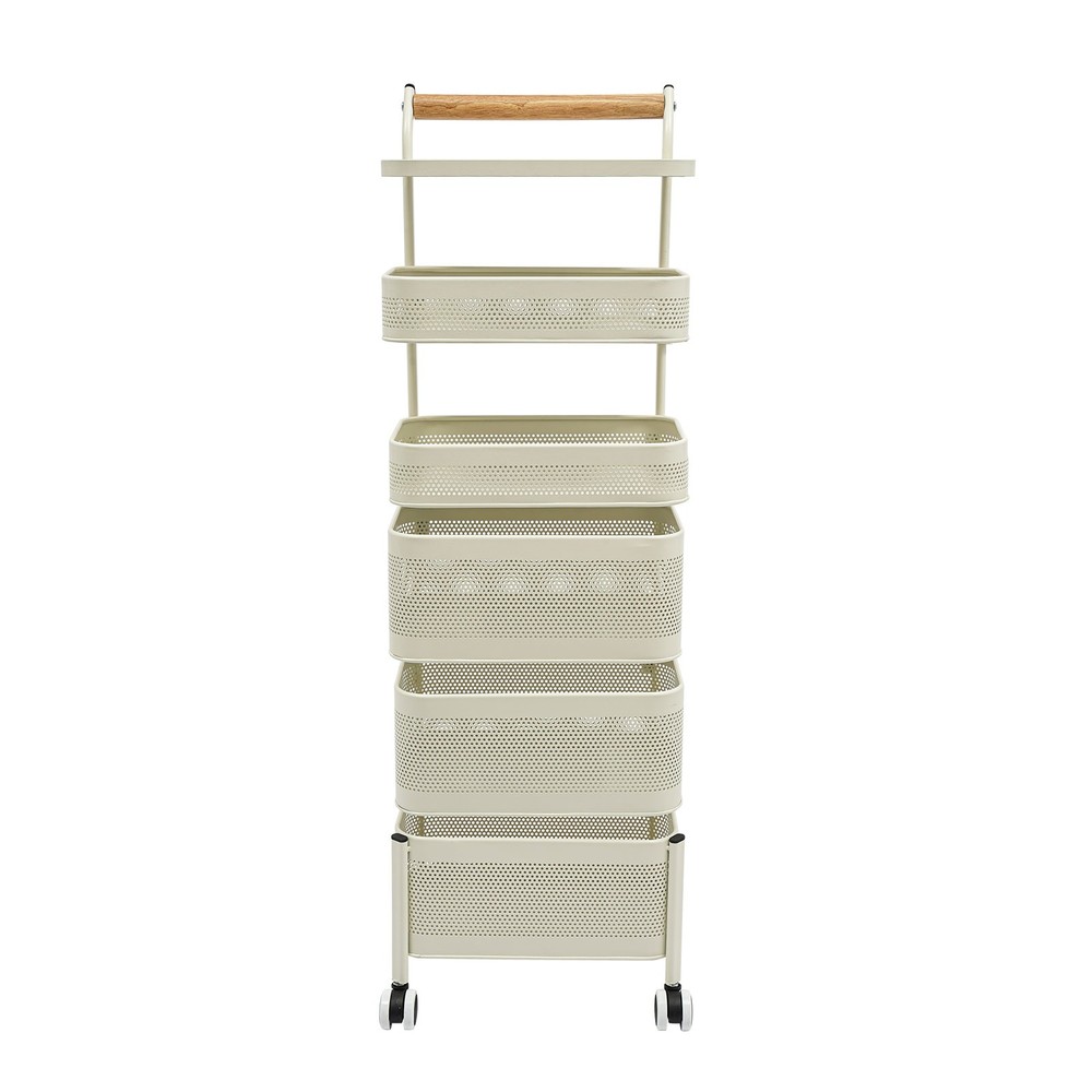 6-Tier Rotating Vegetable And Fruit Basket Rack - Kitchen Organizer
