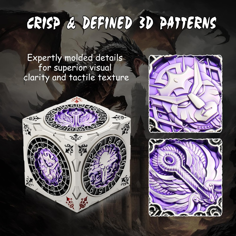 Multi-Functional Spinner Dice Cube for DND – Iconic Monster Themed Collector'...
