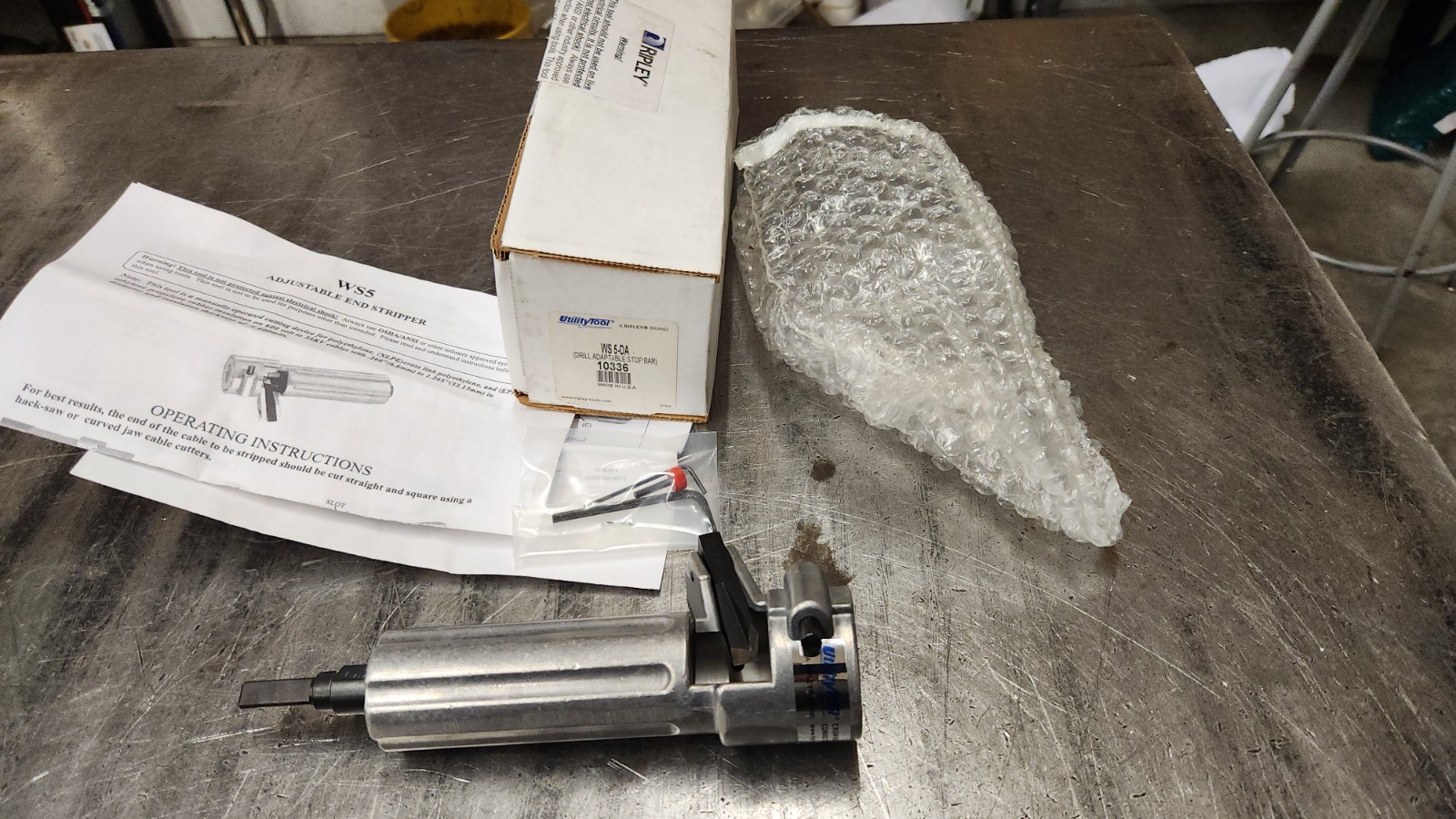 Ripley 10336 WS 5-DA Cable End Stripper Drill Adapter Stop Bar  MADE USA NEW