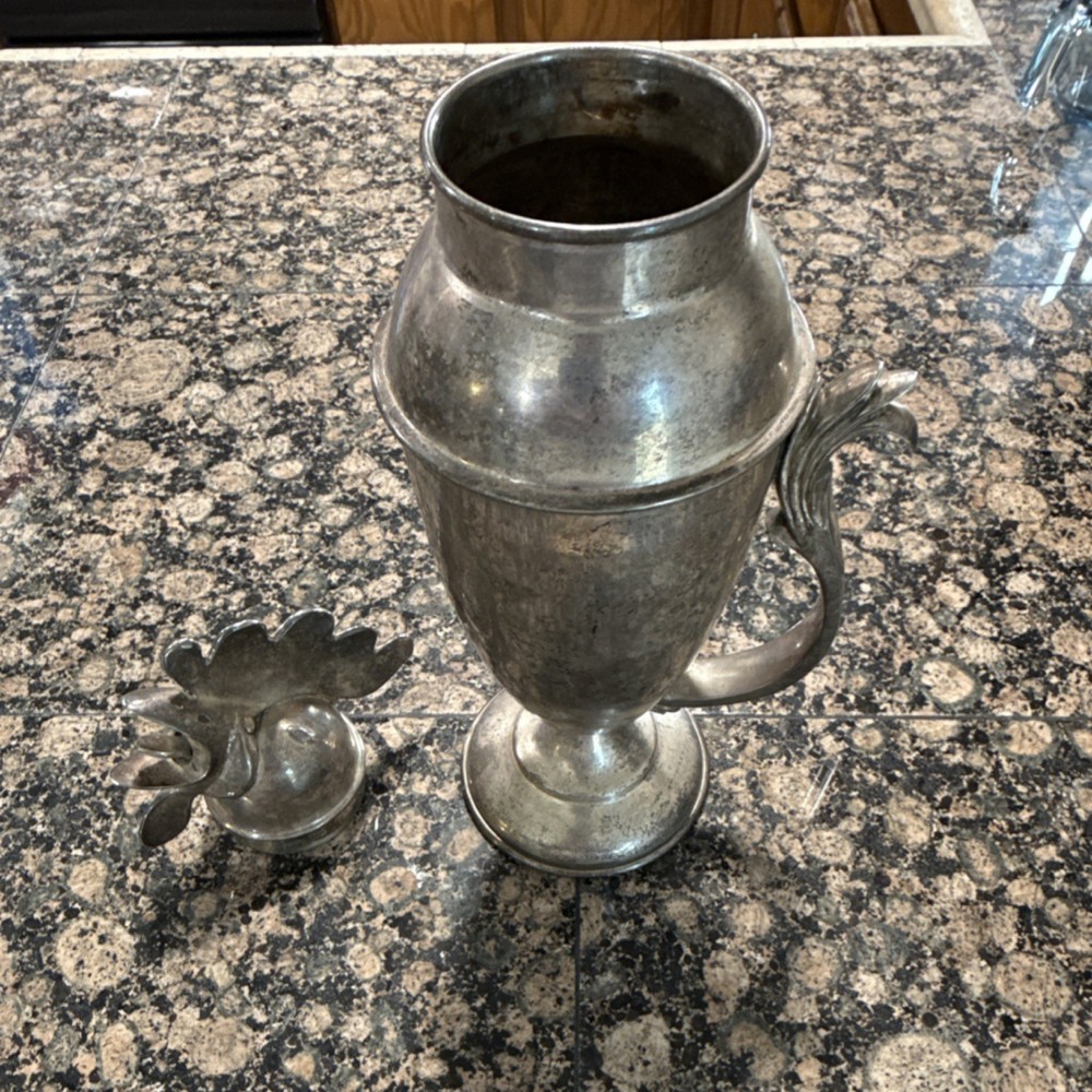 Restoration Hardware Rooster Pattern Silver plated  Cocktail Shaker Set, 2-Piece