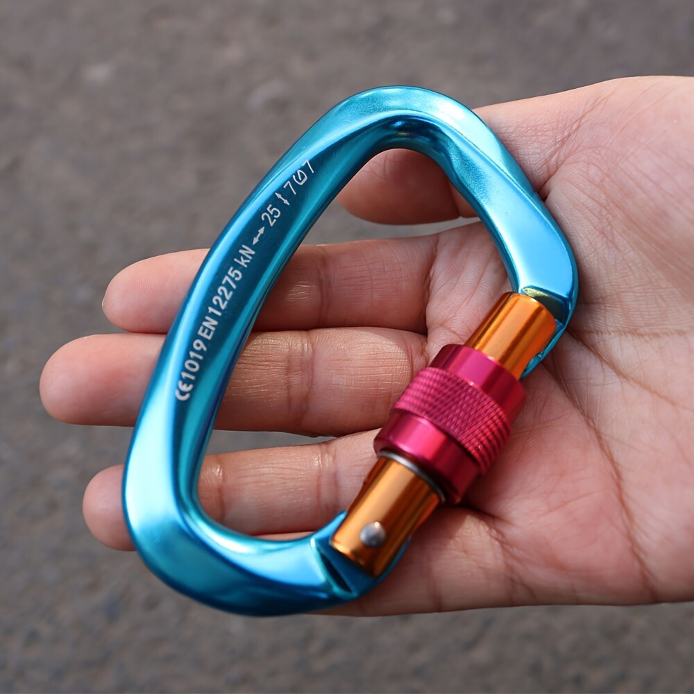 4 Pcs-25KN Aluminum Locking Carabiner Clips Rock Climbing Spring Snap Hooks Lot