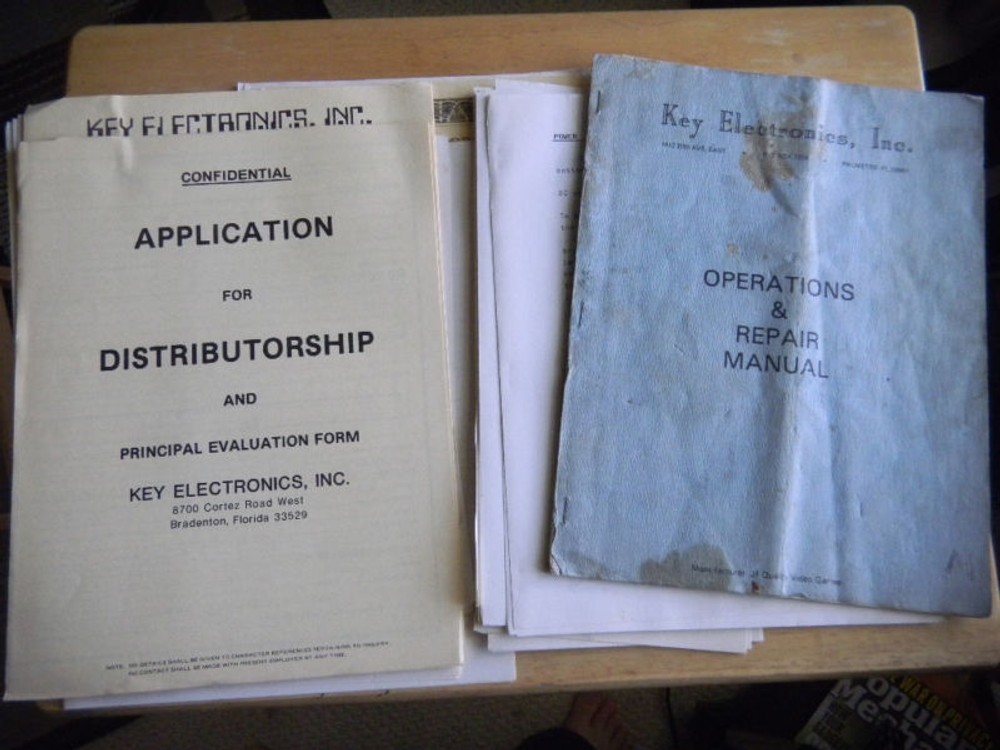 KEY ELECTRONICS  arcade  game owners manual