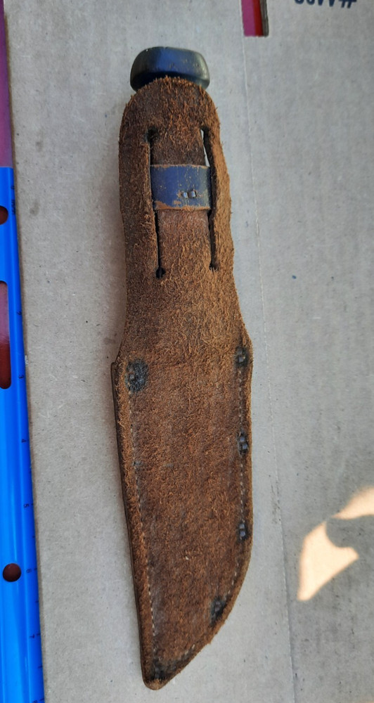 WW2 Olean NY Fighting Combat Knife W/ Leather Sheath