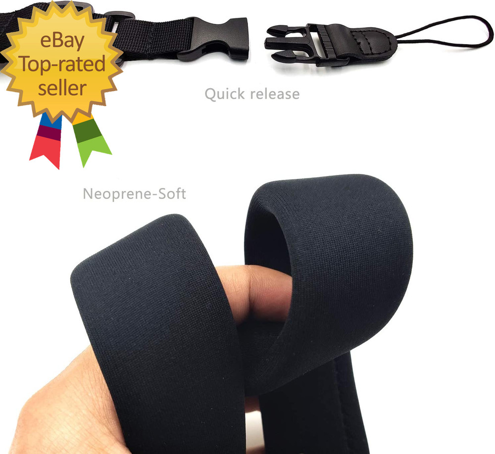 Camera Neck Straps with Quick Release Black for DSLR Camera or Binoculars Strap