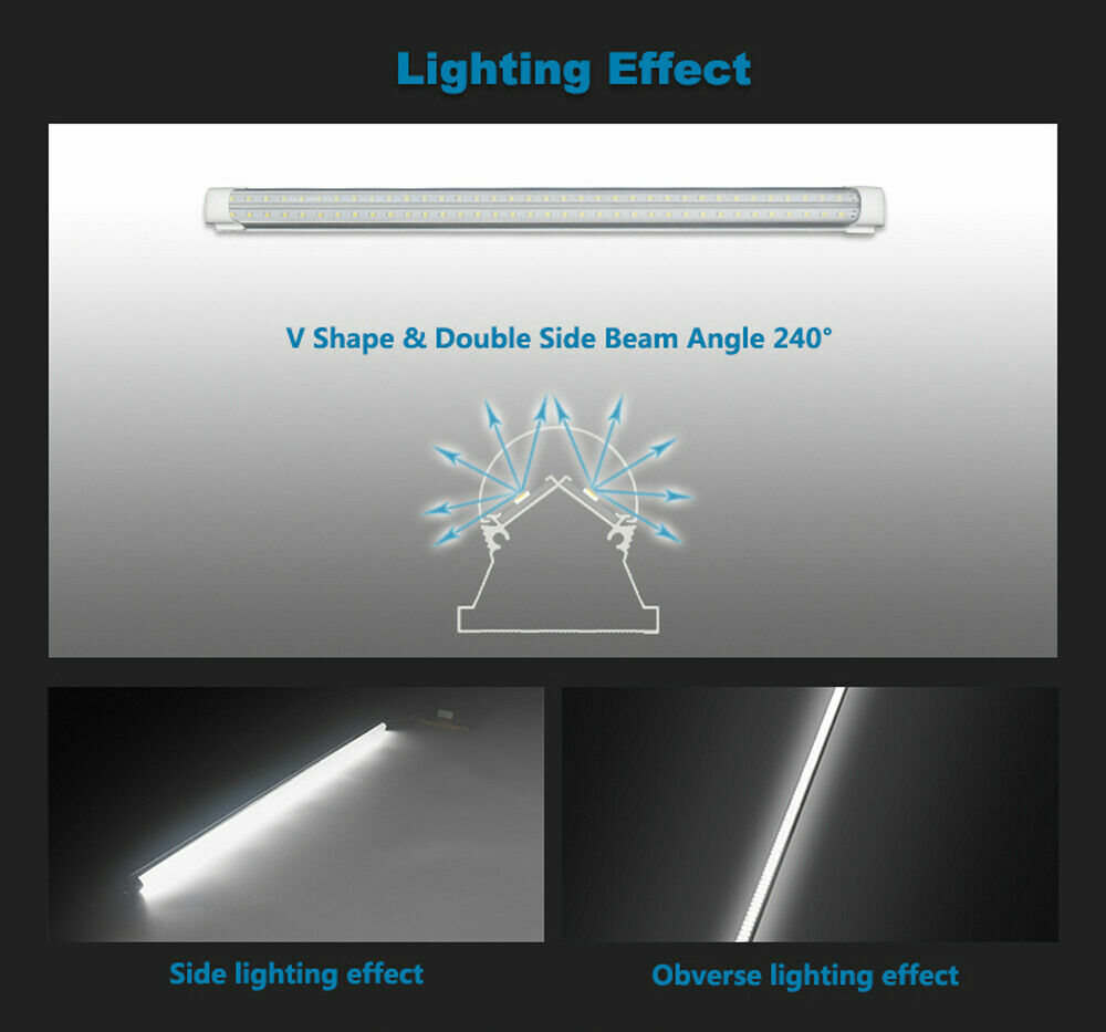 6Pack 8FT 120W LED Tube Light T8 LED Shop Light Fixtures 6000K Garage Bulb Light