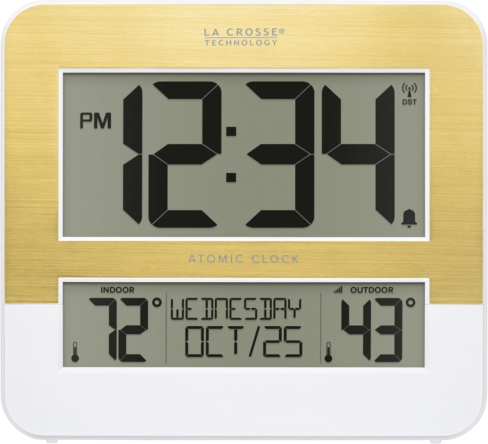 L73859 Two-Tone Atomic Digital Clock with Temperature
