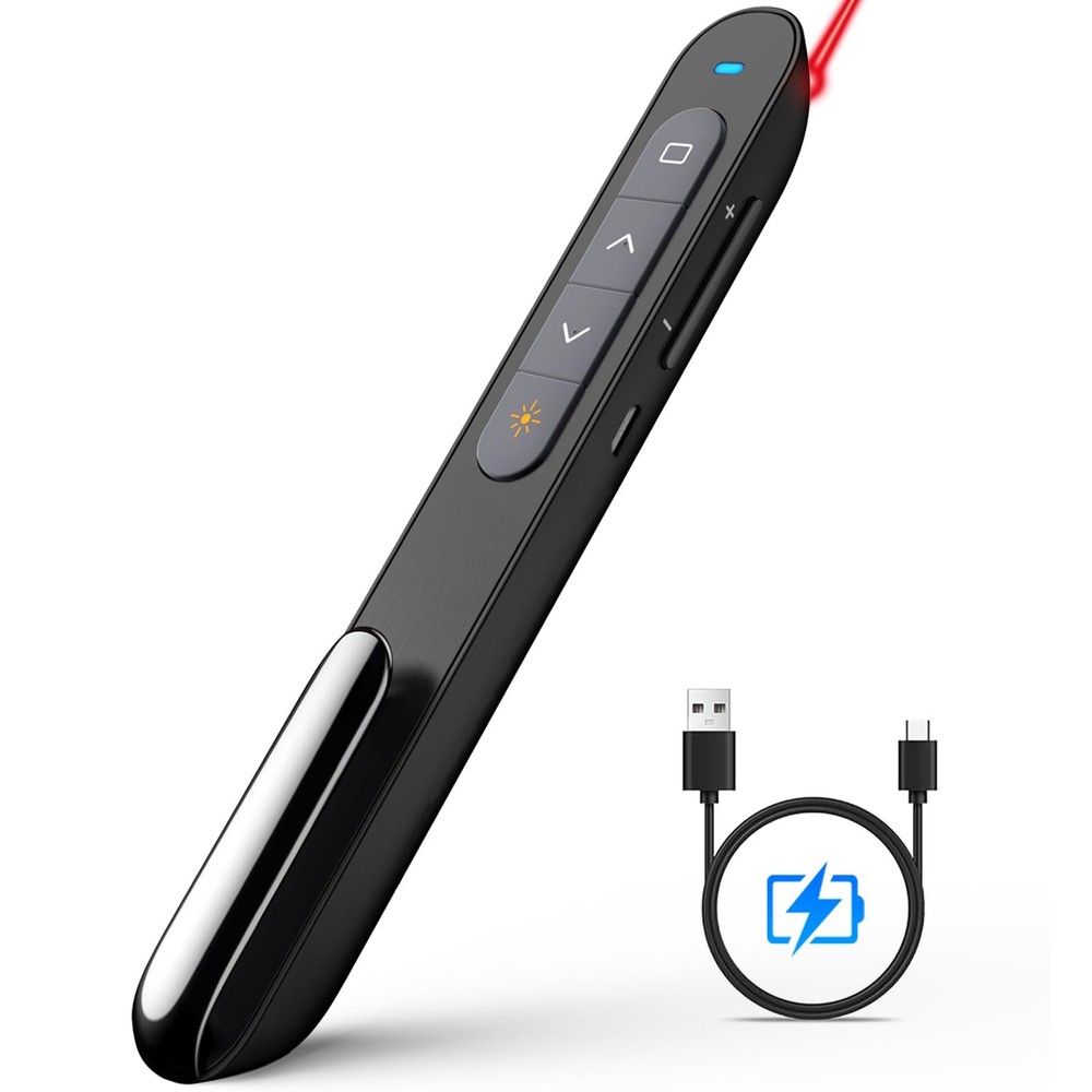 N76 Rechargeable Presentation Clicker with Red Light Pointer Remote Control