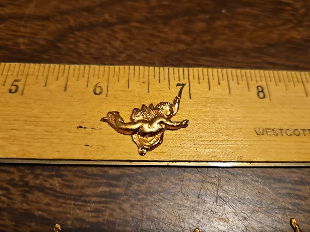 Lot Of 10 Flying Cherubs France Vintage 60s Brass Stampings Findings Jewelry