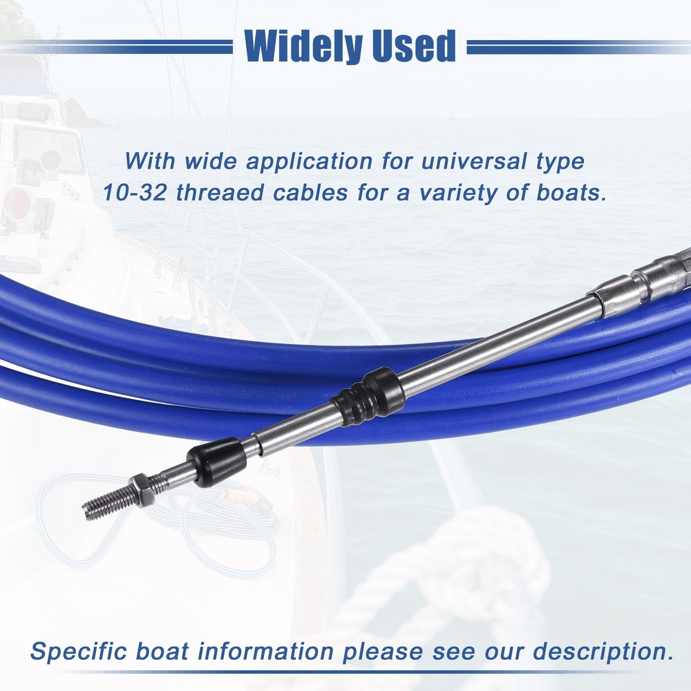 2pcs 13ft 157 Inch Marine Throttle Shift Control Box Cable with Clevis Blue