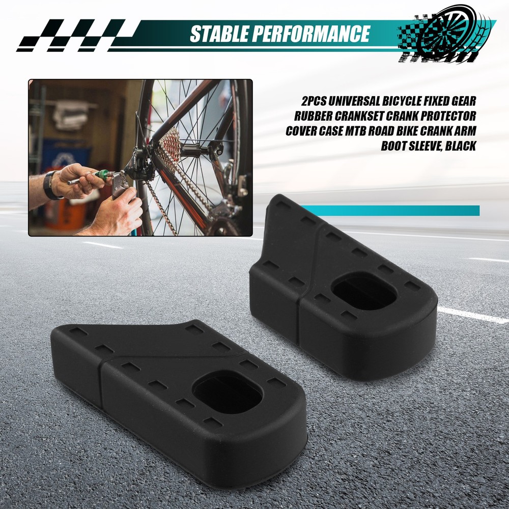 2PCS Universal Fixed Gear Rubber Crankset Crank Protector Cover Case MTB6345