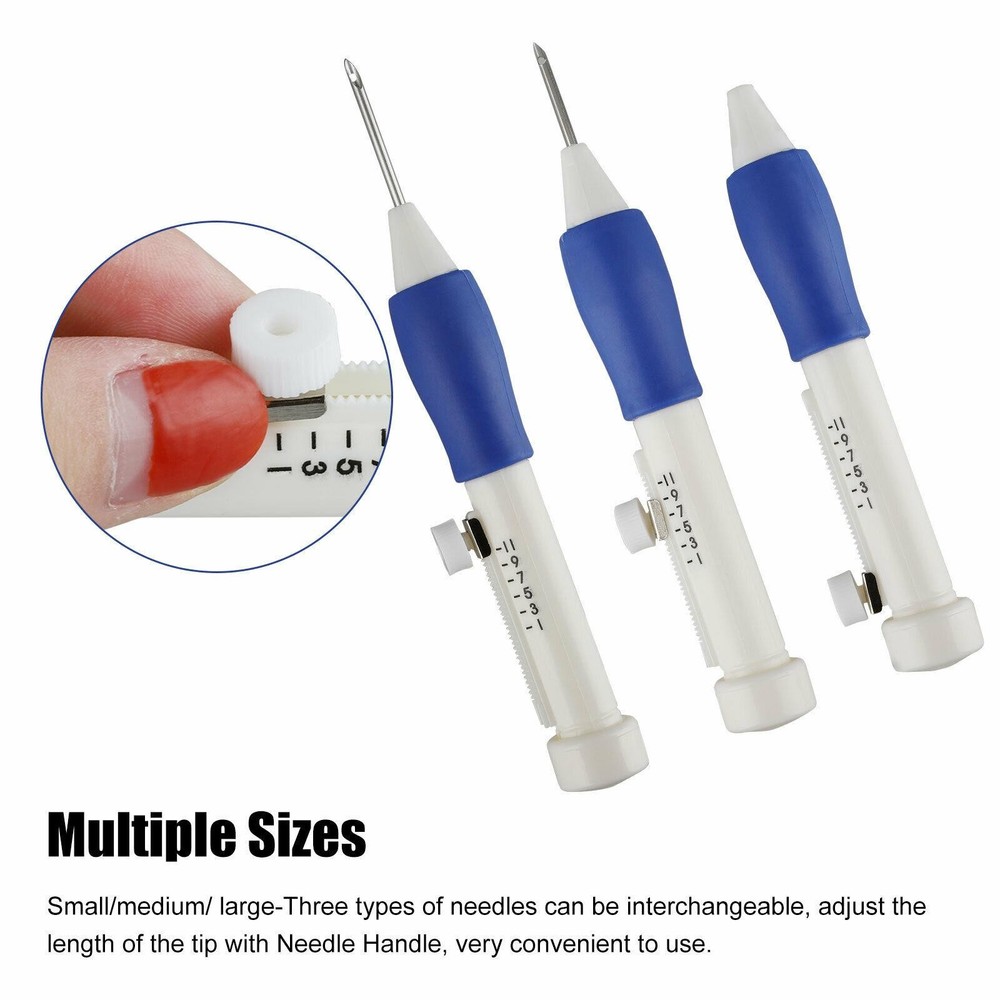 DIY Punch Needle Magic Embroidery Pen Set Stitching Thread Tool Sewing Craft Kit