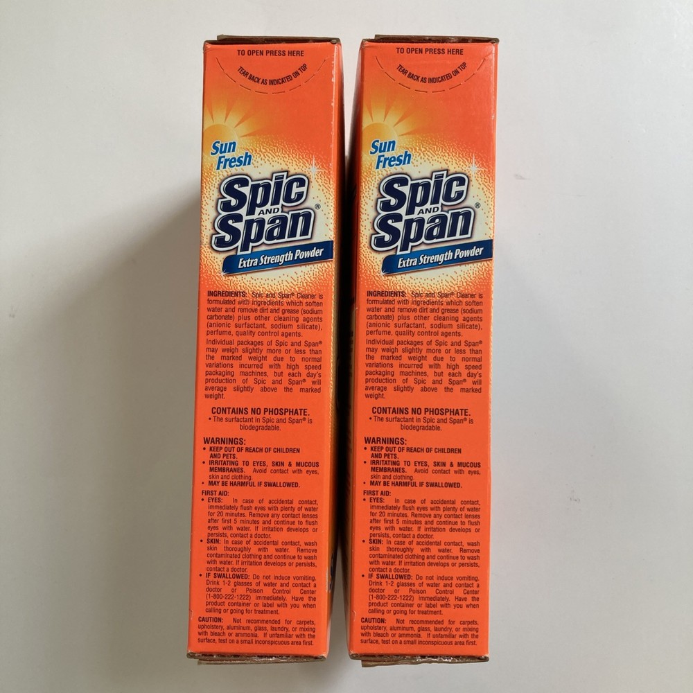 2 Pack - Spic and Span Extra Strength Powder Sun Fresh, 27 oz each