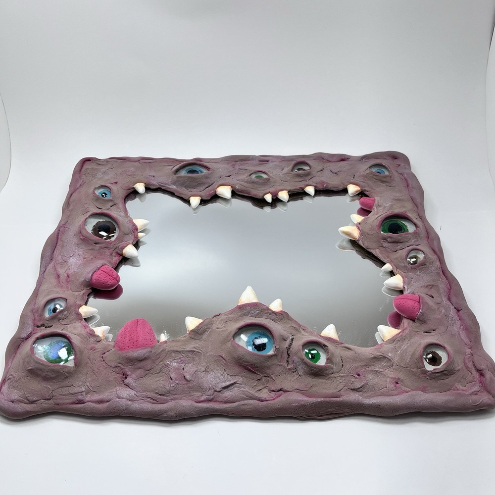 Weird Monster Eyes And Teeth Mirror