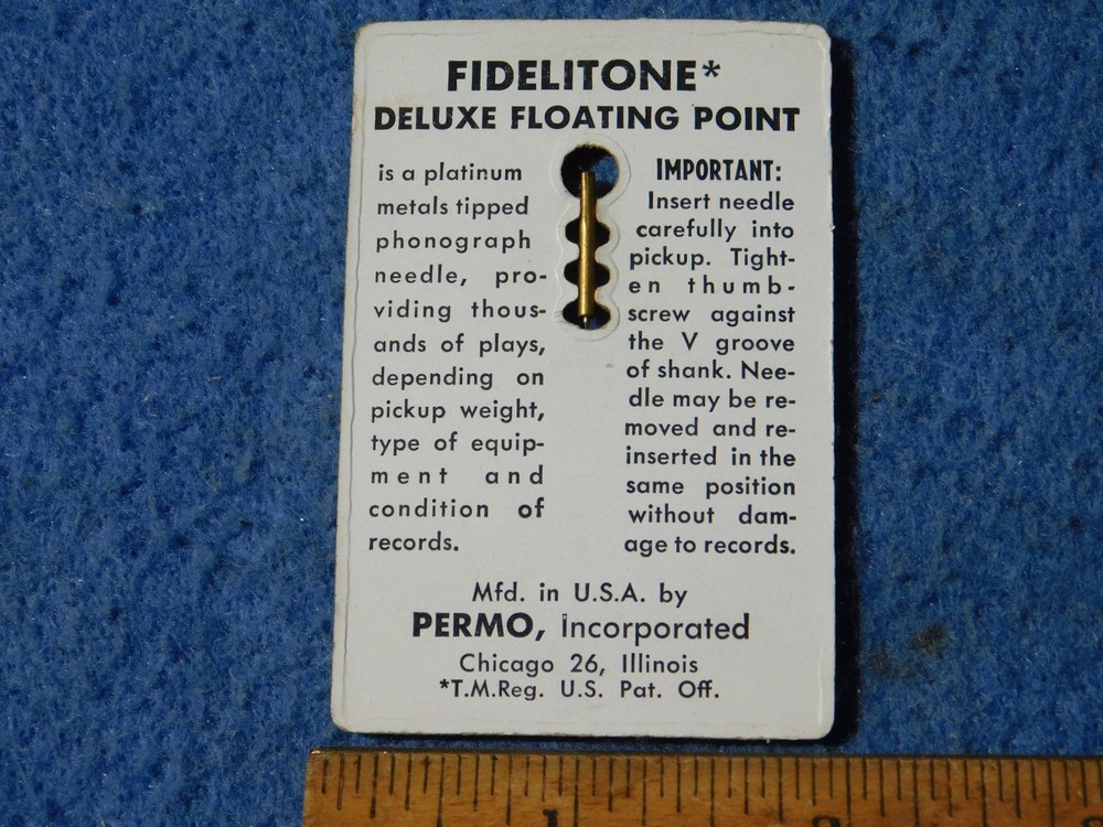 Fidelitone Platinum Tip set screw needle Deluxe Floating Point
