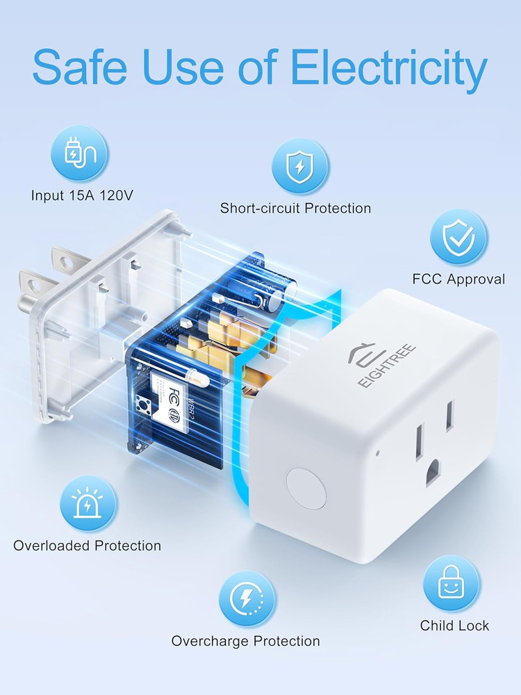 Smart Plug 15A, Smart Plugs That Compatible with Alexa & Google Home & Smartthin