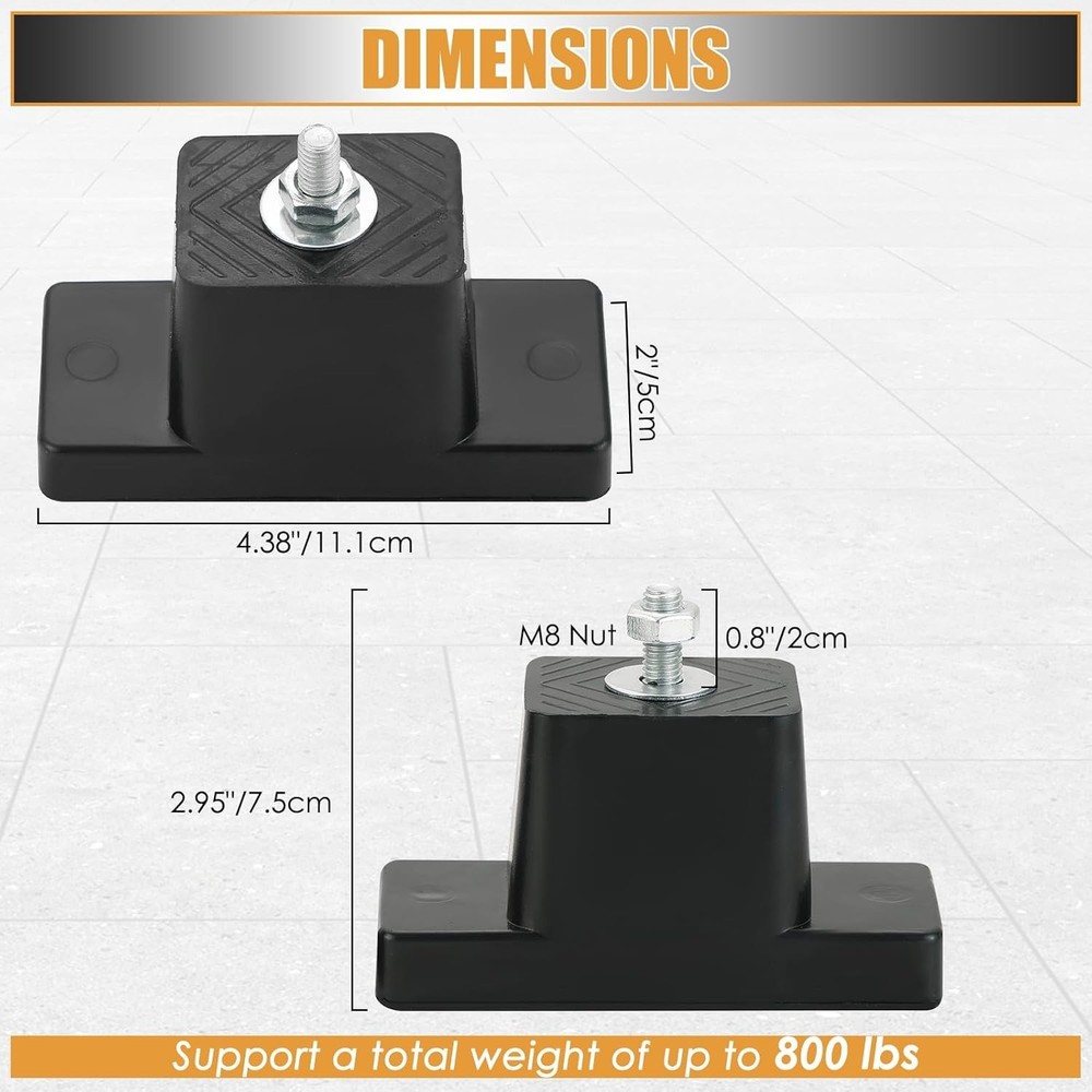 4-Pack Heavy-Duty Rubber Vibration Isolator Bracket for Outdoor Mini-Split ACs