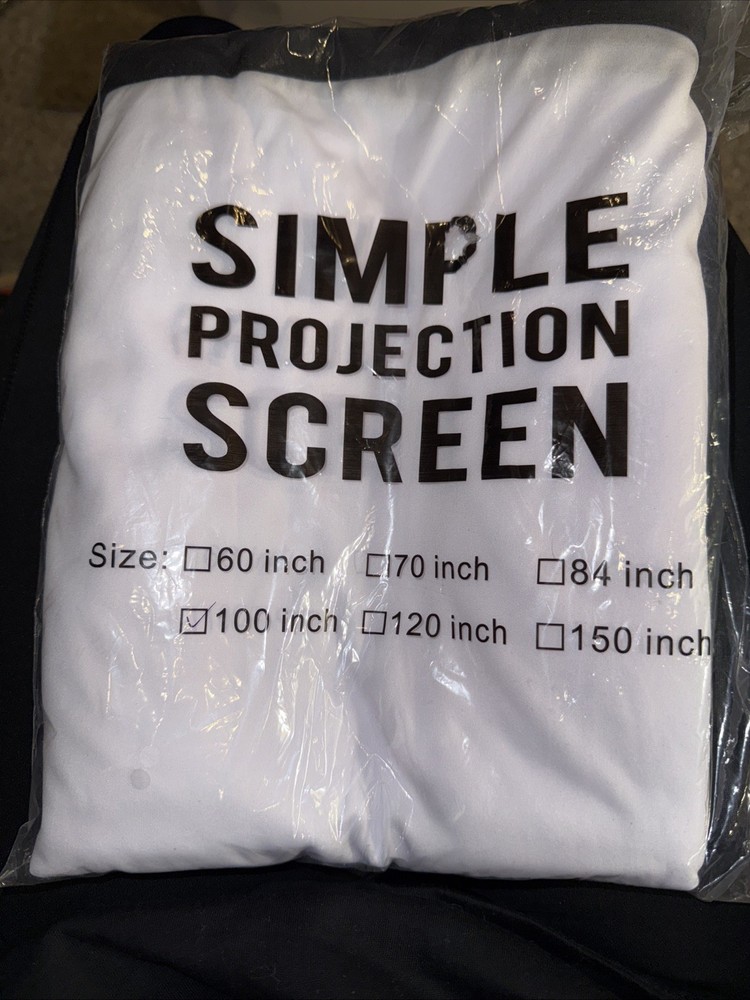 Portable Foldable Projector Screen Sheet 100 Inch NEW with Mounts