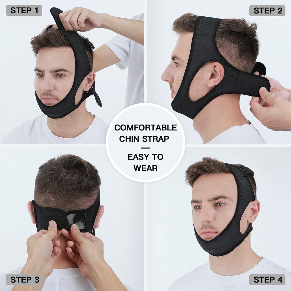 Effective Adjustable Snoring Solution - Breathable Chin Strap for Men & Women