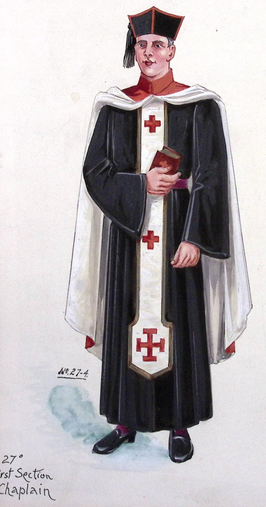 Scottish Rite 27 Degree First Section Chaplain Costume Catalog Original Artwork