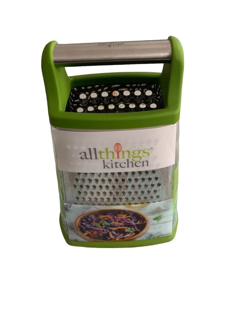 All Things Kitchen 4-Sided Grater Green Plastic Trim New
