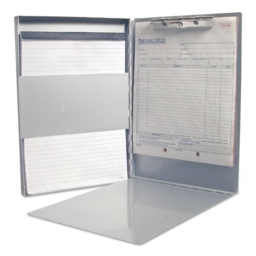 Saunders Snapak Aluminum Side-Open Forms Folder, Holds 8.5 x 11 Sheets, Silver