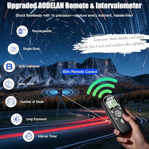AODELAN Sony Cameras Rechargeable Timer Shutter Release Remote Control with LCD