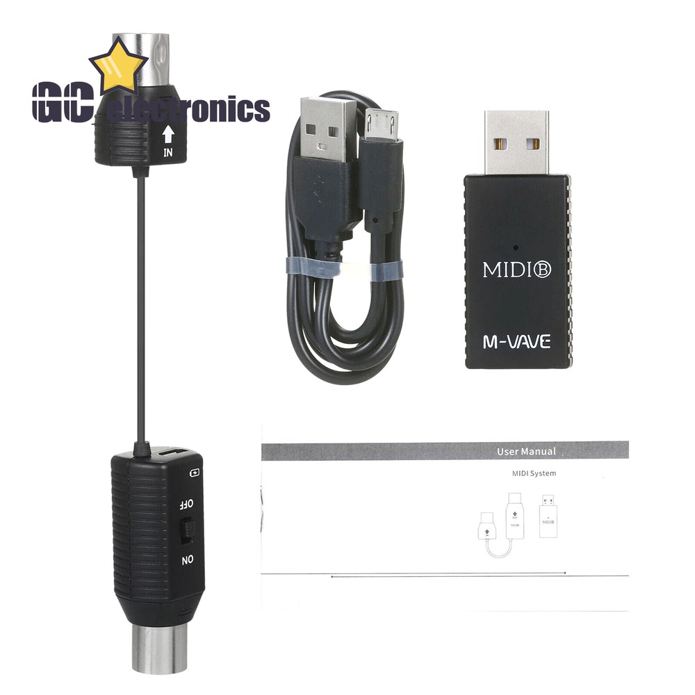 M-VAVE Mini Wireless Transmission System MIDI Bluetooth Adapter USB Plug Play