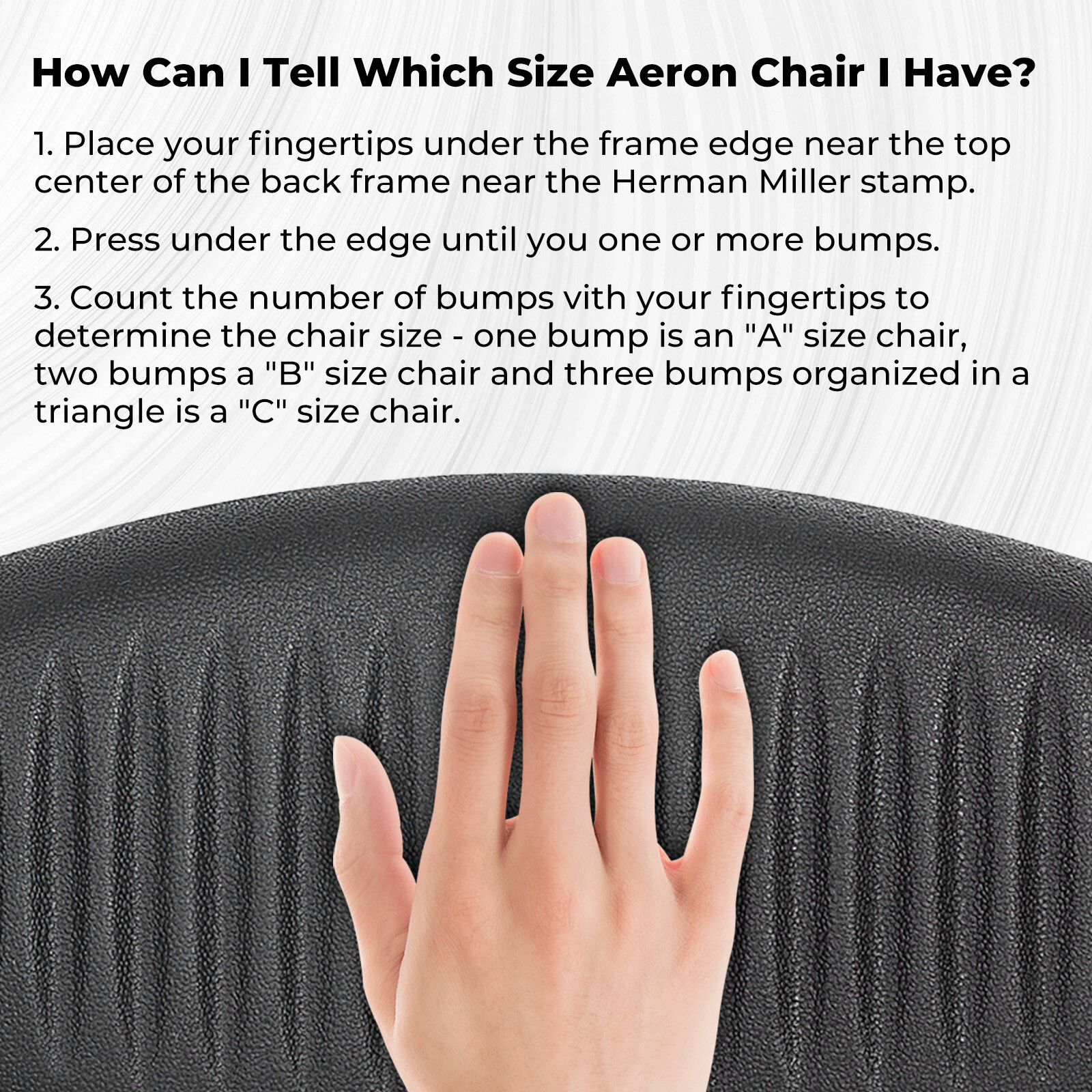 Lumbar Back Support Pad Size B Black For Herman Miller Aeron Chair Medium