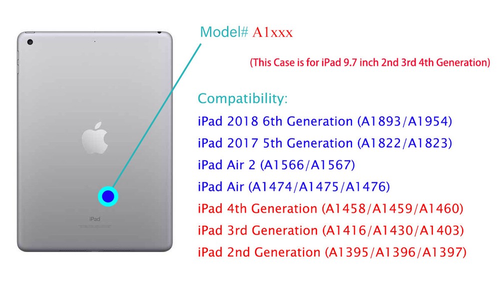 iPad 4th Generation case (also 2nd/3rd) 9.7" 360 Rotating Auto Wake/Sleep