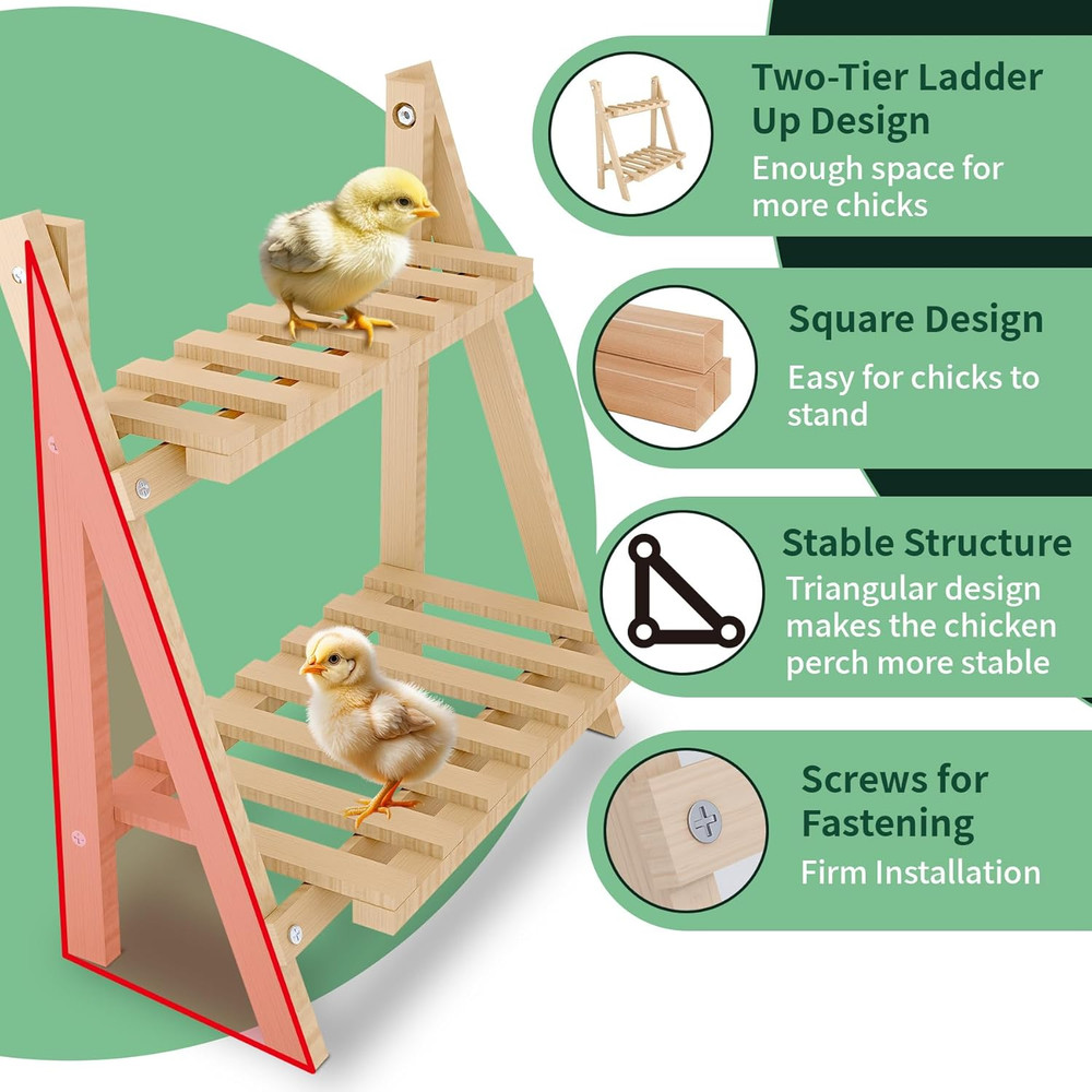 Chicken Perch,Strong Chicken Roosting Bars for Coop and Brooder,Foldable Chic...